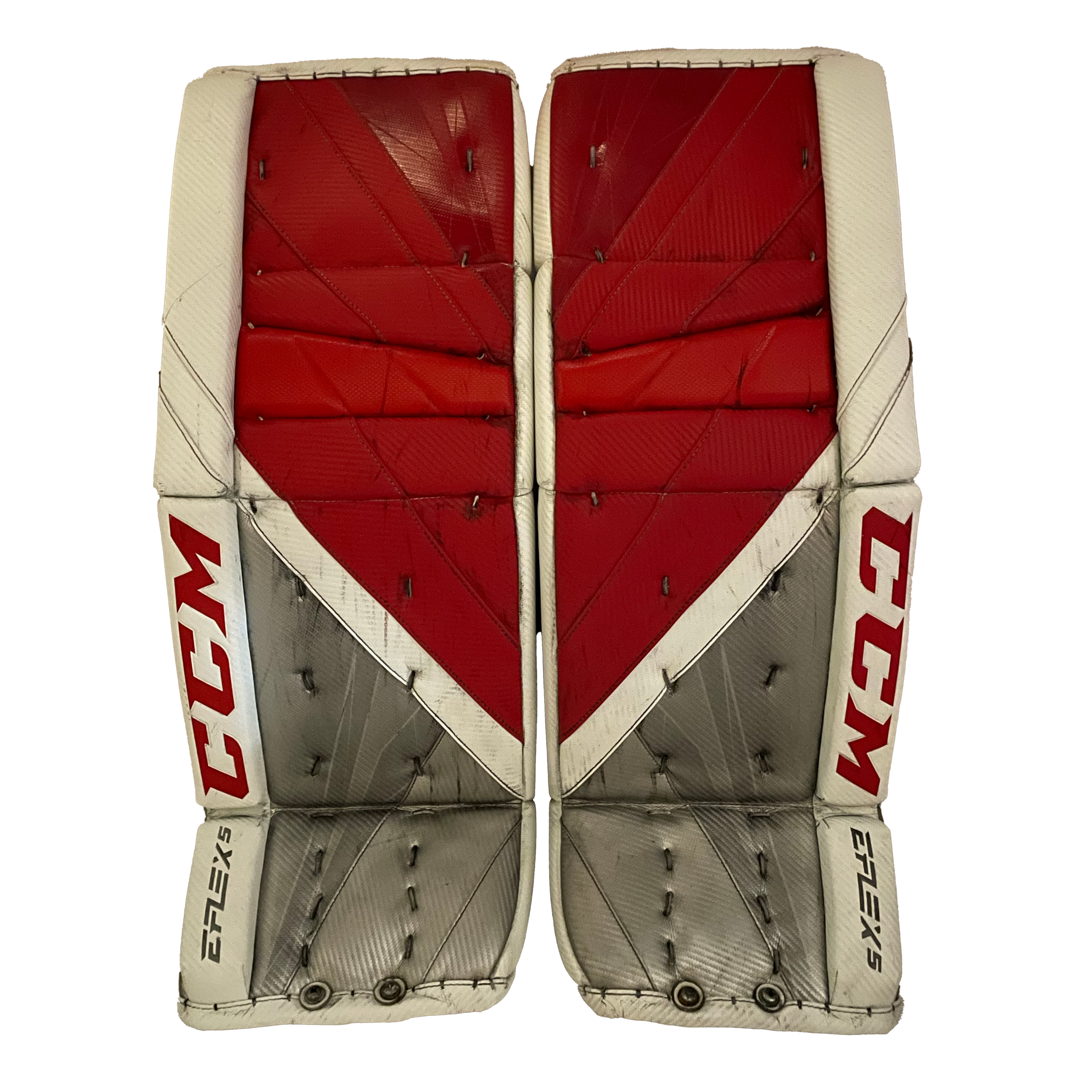 CCM Extreme Flex 5 - Ensemble de gardien de but complet Pro Stock d'occasion (rouge/blanc)